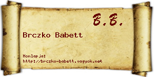 Brczko Babett névjegykártya